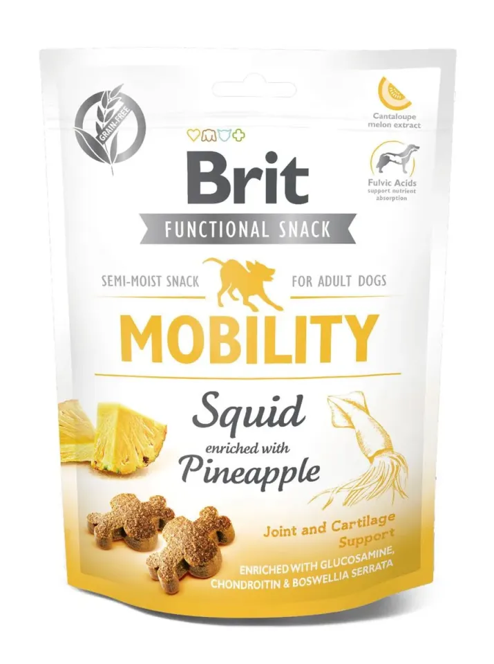 Фото Бріт Кеа для собак Ласощі Brit Dog Functional Snack Mobility з кальмаром та ананасом купити за ціною ₴259.00