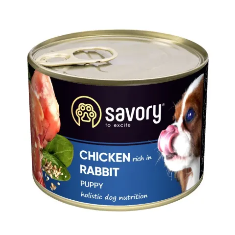 Savory Dog  All breeds Puppy з кроликом купити за ціною ₴121.00