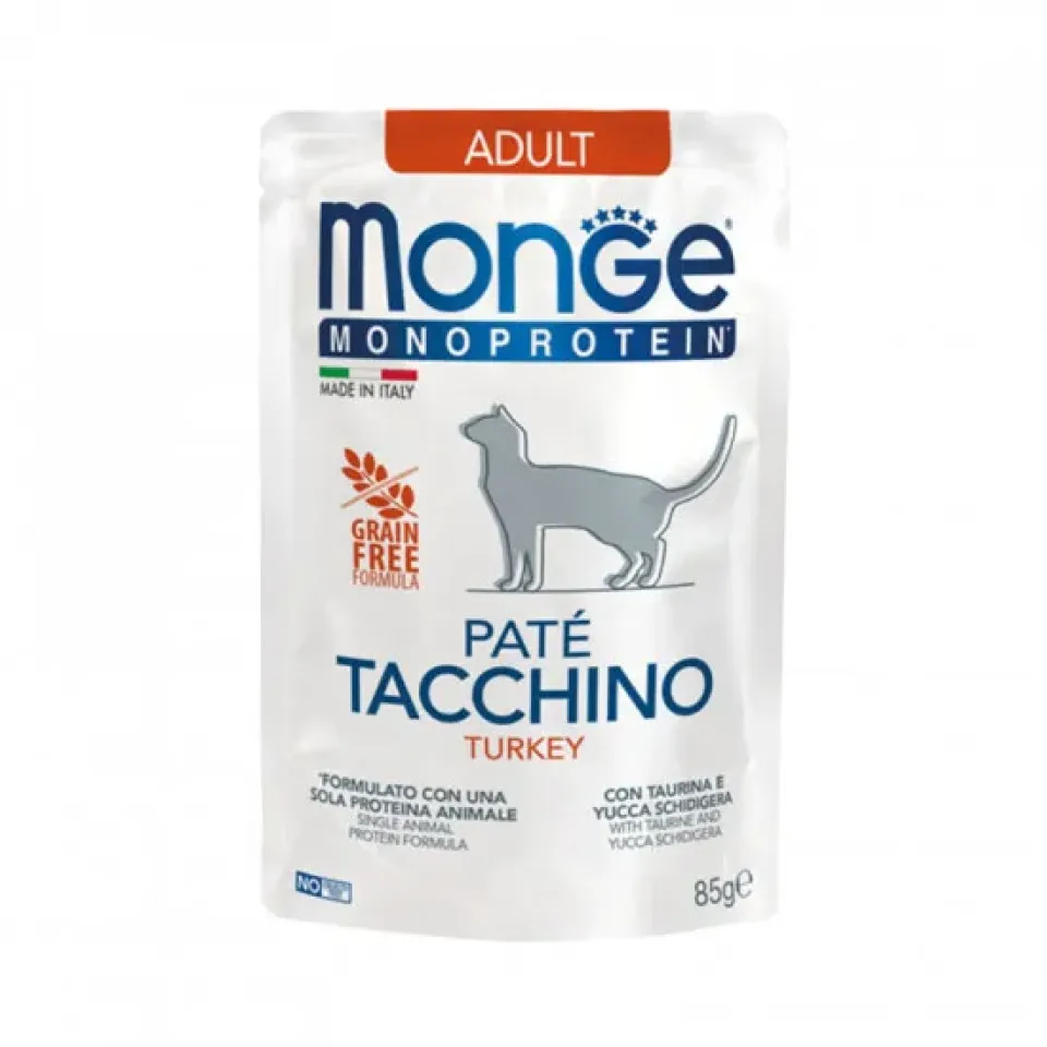 Фото Корм вологий для котів Монж Monge Cat MONOPROTEIN Adult 100% індичка купити за ціною ₴53.00