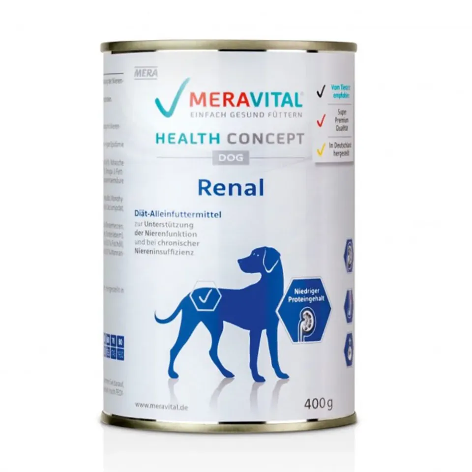 Фото Вологий корм MERA MVH Nassfutter Renal консерви для  дорослих собак при хворобах нирок 400 гр купити за ціною ₴196.00
