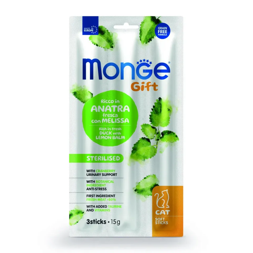 Фото Monge Gift Cat Sterilised качка з мелісою купити за ціною ₴83.00