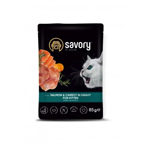 Вологий корм Savory з лососем та морквою купити за ціною ₴57.00