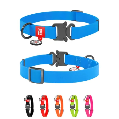 Нашийник для собак водостійкий WAUDOG Waterproof c QR паспортом, металічна пряжка-фастекс, Ш 15 мм, Дов 25-35 см, блакитний купити за ціною ₴274.00