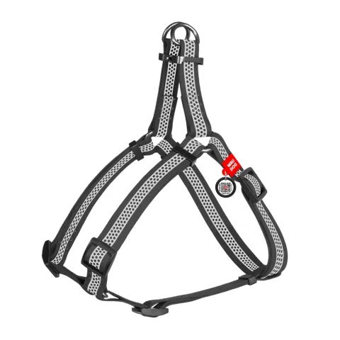 Шлея для собак водостійка WAUDOG Waterproof, з QR-паспортом, світловідбиваюча металева пряжка-фастекс, XS, Ш 15 мм, Д 30-39 см сірий купити за ціною ₴806.00