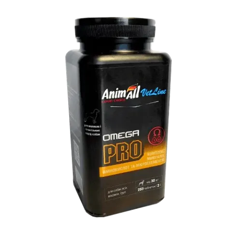 Вітамінна добавка AnimAll VetLine Omega PRO для великих порід собак для профілактики нестачі вітамінів купити за ціною ₴340.00