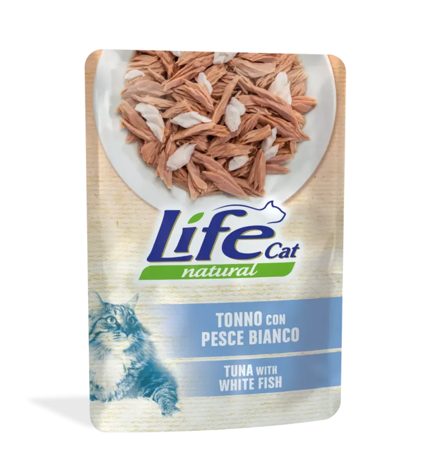 Фото Вологий корм для котів ЛайфКет LifeCat Тунець з білою рибою купити за ціною ₴73.00