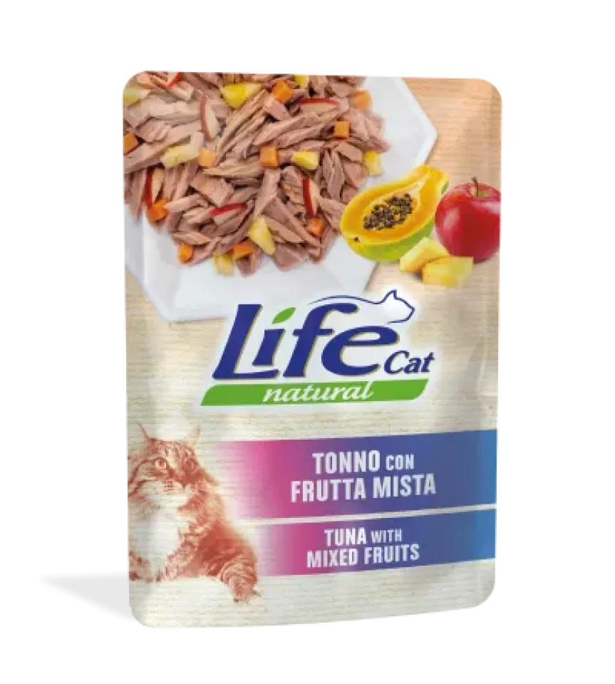 Фото Вологий корм для котів ЛайфКет LifeCat Тунець з фруктовим міксом купити за ціною ₴73.00