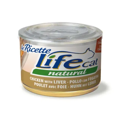 Вологий корм для котів ЛайфКет LifeCat з курячим філе, печінкою та морквою купити за ціною ₴130.00