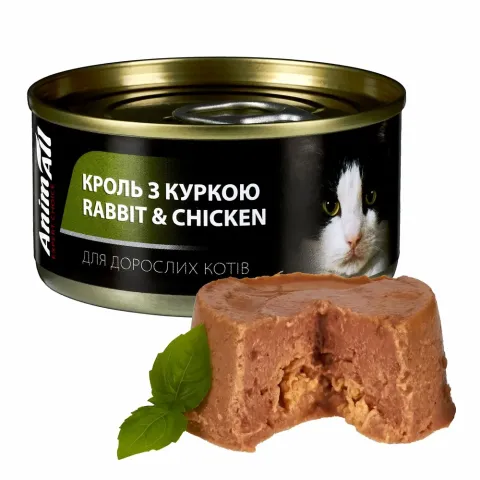 АнімАлл вологий корм для котів з кролем та куркою 80 г купити за ціною ₴55.00