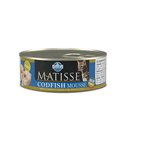 Вологий корм для котів Фарміна Farmina MATISSE CAT MOUSSE CODFISH з тріскою купити за ціною ₴50.00