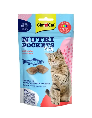 Ласощі ДжимКет Нутрі Покетс GimCat Nutri Pockets Fish для котів з лососем, 60г купити за ціною ₴139.00