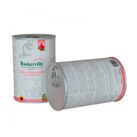 Корм вологий для котів Baskerville з ягням, журавлиною та котячою м'ятою (Баскервіль), 400г купити за ціною ₴164.00