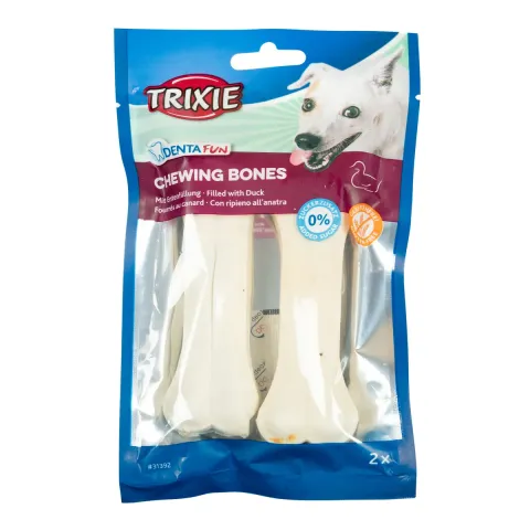 Кісточка Trixie для собак Denta Fun пресована жувальна з качкою натуральна шкіра,12см 120г, 2шт/упак купити за ціною ₴259.00