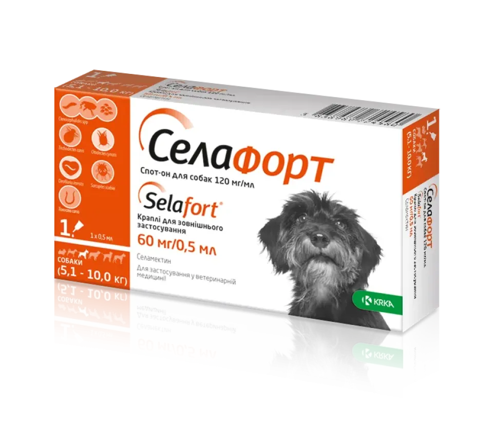 Фото Селафорт для собак, 1 піпетка 5,1-10кг купити за ціною ₴282.00