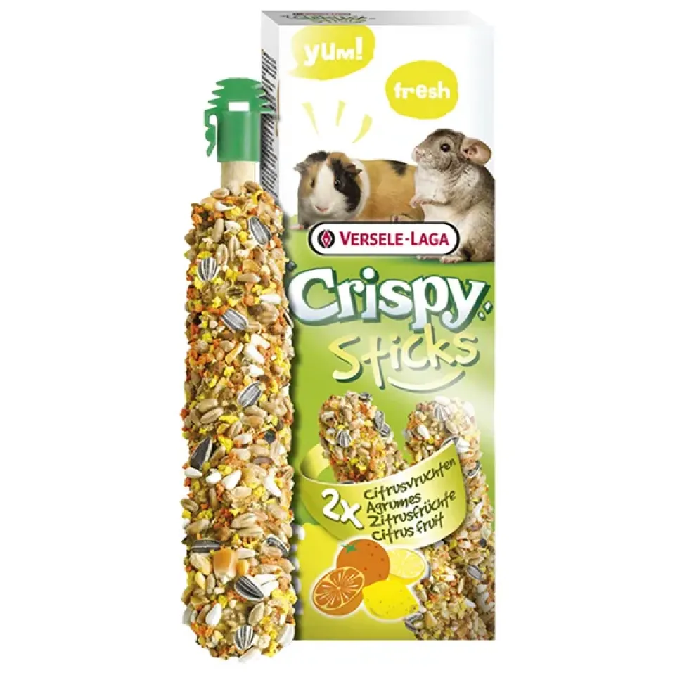 Фото Versele-Laga Crispy Sticks Citrus Fruit ВЕРСЕЛЕ-ЛАГА КРІСПІ ЦИТРУСОВІ ФРУКТИ ласощі для морських свинок, шиншил 2 шт. купити за ціною ₴197.00