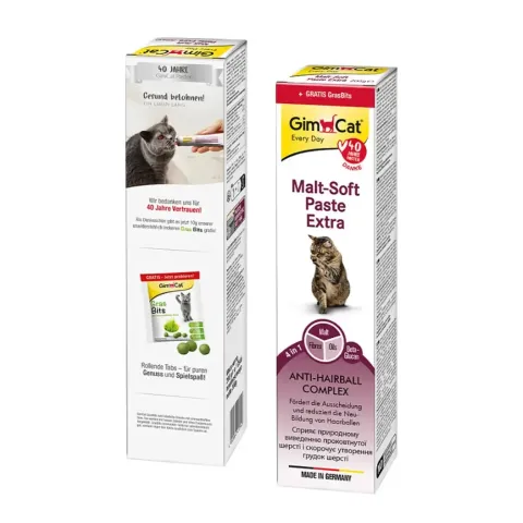 Набір для котів Паста GimCat Every Day Malt-Soft Paste Extra 200 г та Таблетки GimCat Gras Bits 10 г купити за ціною ₴1189.00
