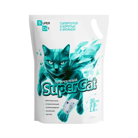 Силікагелевий наповнювач SuperCat для котячих туалетів, 1,6 кг купити за ціною ₴212.00