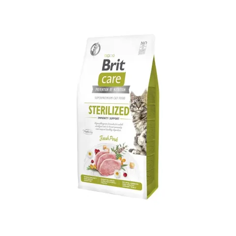 Сухий корм Brit Care Cat Grain Free Sterilized Immunity Support для стерилізованих котів для підтримки імунітету зі свининою купити за ціною ₴3199.00