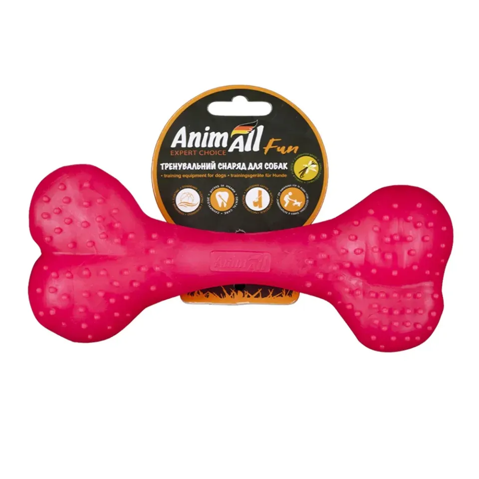 Фото Іграшка для собак AnimAll Fun 88128 Кістка 25 см Коралова купити за ціною ₴288.00