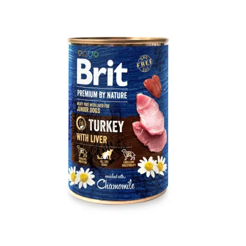 Бріт преміум корм вологий для собак Brit Premium by Nature з індичатиною та печінкою купити за ціною ₴149.00