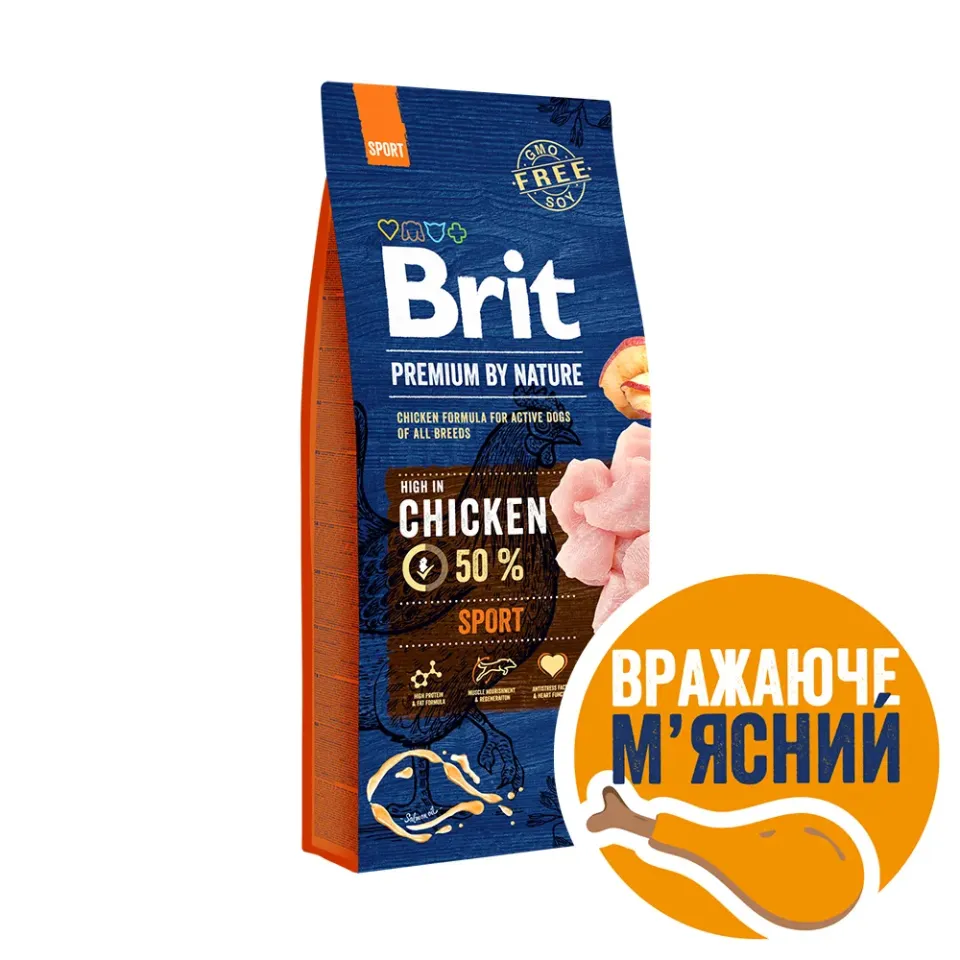 Фото Бріт преміум Корм для собак Brit Premium Dog Sport з куркою купити за ціною ₴2899.00