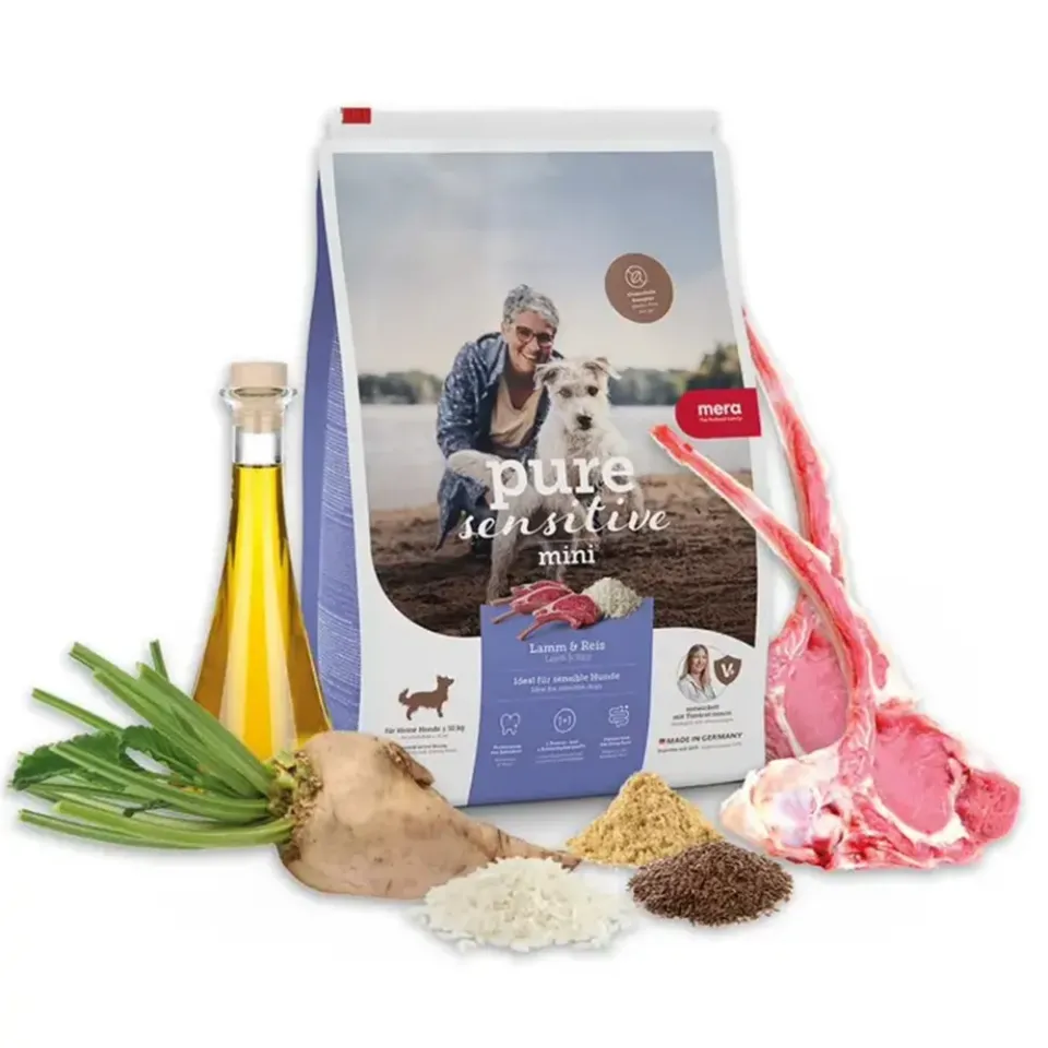 Фото Мера MERA pure sensitive Mini ADULT Lamm & Reis корм для дорослих собак дрібних порід з ягням та рисом 1кг купити за ціною ₴615.00