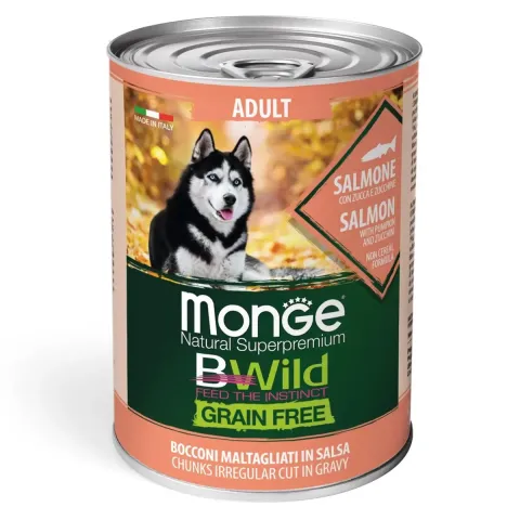 Корм вологий для собак Монж Monge Dog Wet Bwild Adult лосось, гарбуз та цукіні купити за ціною ₴110.00