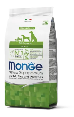 Корм сухий для собак Монж Monge Dog All breeds Adult кролик з рисом купити за ціною ₴1180.00