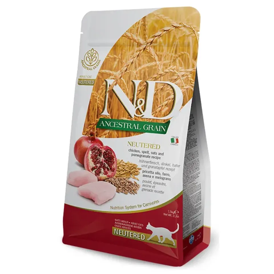 Фото Корм сухий для котів Фарміна N&D Low Grain NEUTERED CHICKEN ADULT купити за ціною ₴267.00