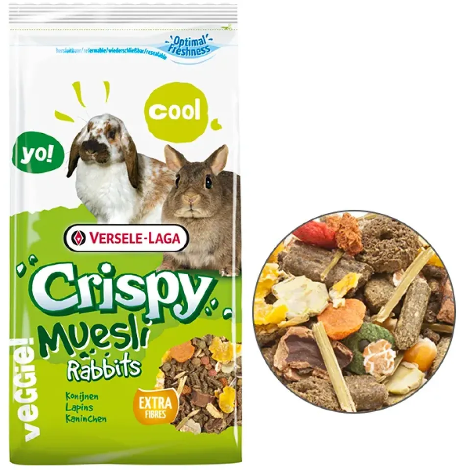 Фото Versele-Laga Crispy Muesli КРОЛИК (Cuni) зернова суміш для карликових кроликів купити за ціною ₴236.00
