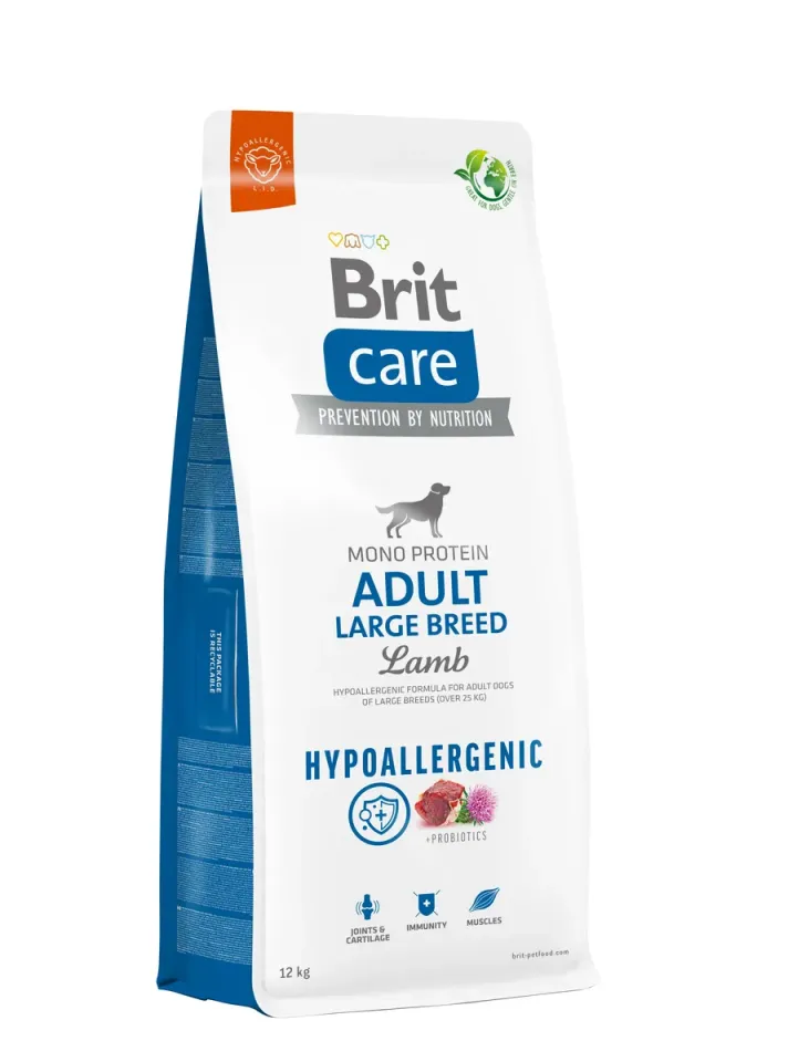 Фото Бріт Кеа для собак великих порід Корм Brit Care Dog Hypoallergenic Adult Large Breed з ягням купити за ціною ₴3654.15