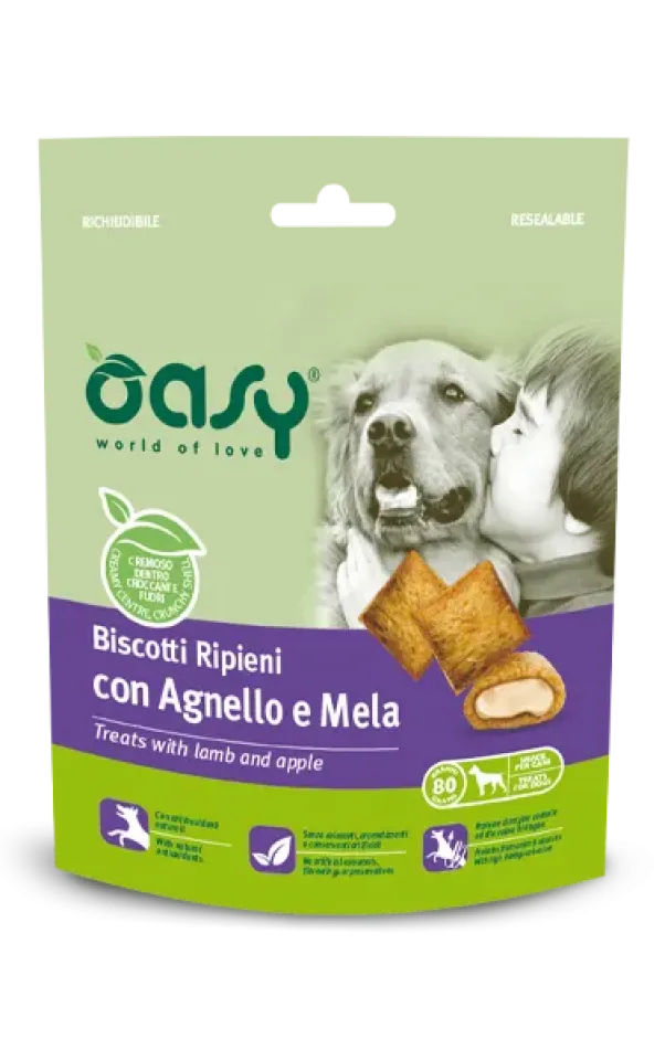 Фото Ласощі для собак OASY DOG TREATS Ягня та яблуко купити за ціною ₴128.00