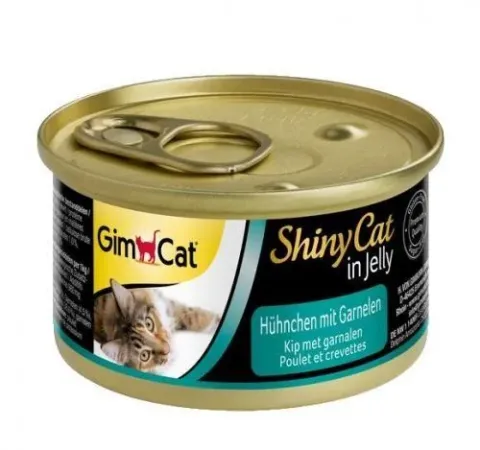 ДжимКет Шайні Кет для котів вологий Корм GimCat Shiny Cat з куркою та креветками купити за ціною ₴99.00