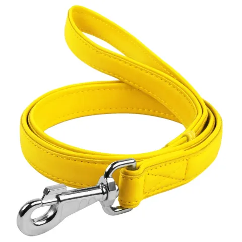 Повідець для собак шкіряний WAUDOG Glamour, Ш 25 мм, Дов 122 см жовтий купити за ціною ₴805.50