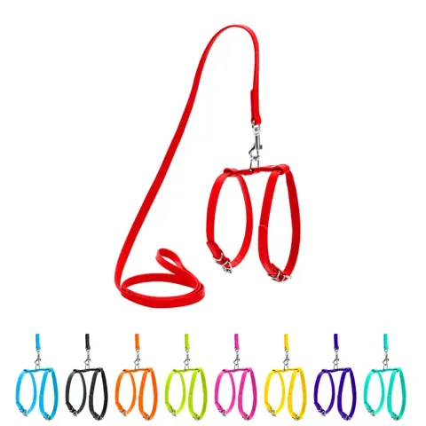 Шлея з повідцем для собак шкіряна WAUDOG Glamour з QR паспортом,  Ш 12 мм, А 25-33 см, В 35-43 см червоний купити за ціною ₴631.80