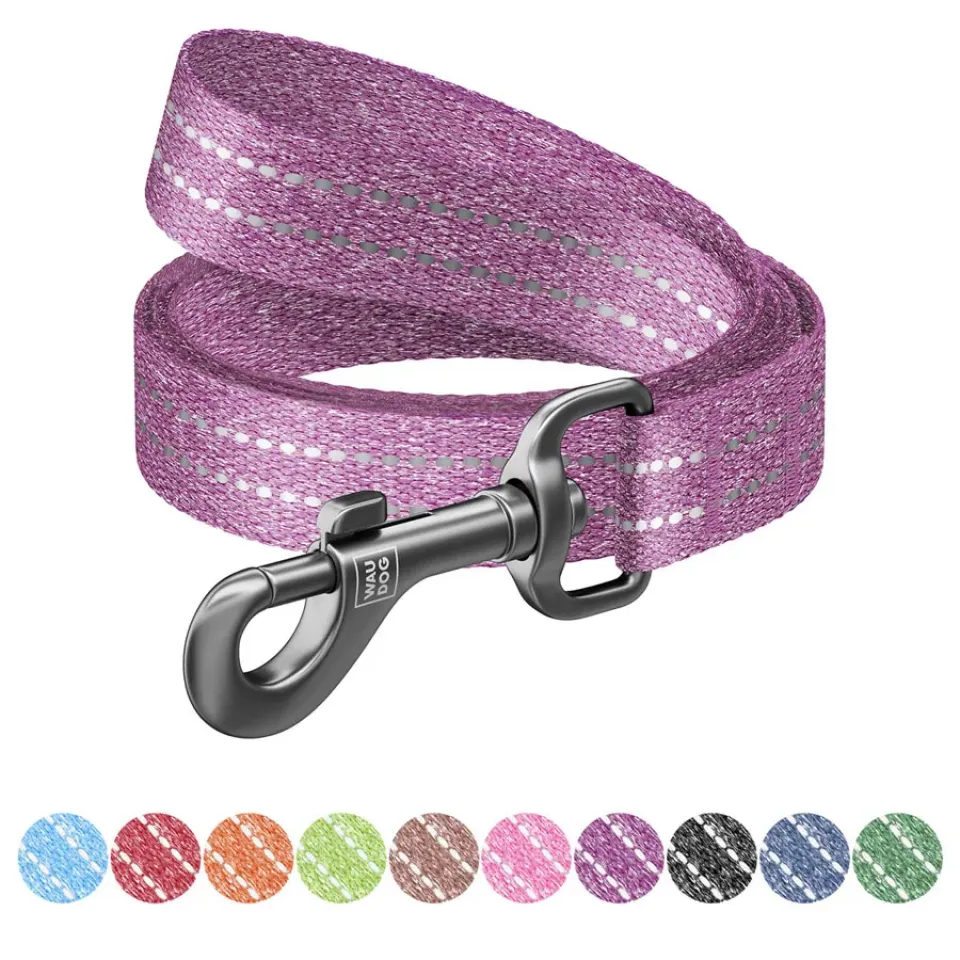 Фото Повідець для собак з відновленої бавовни WAUDOG Re-cotton світловідбиваючий, S, Ш 15 мм, Д 150 см фіолетовий купити за ціною ₴258.00