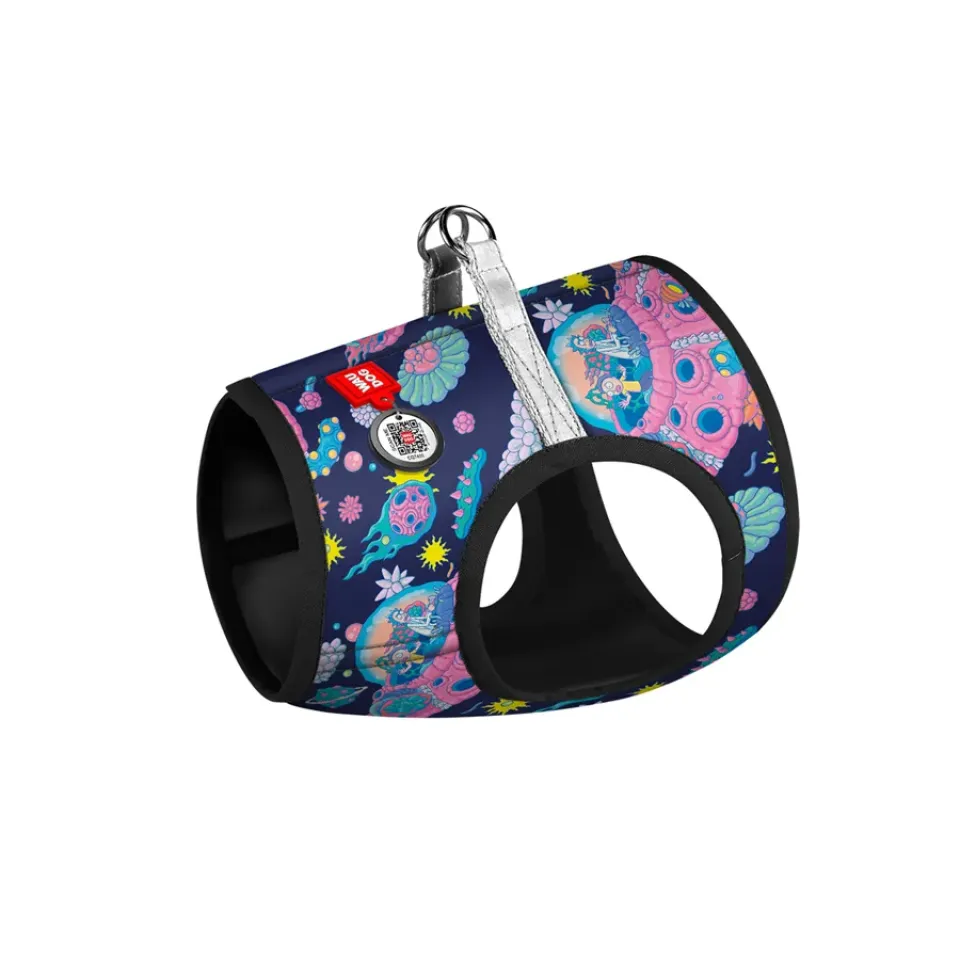 Фото Шлея для собак м'яка WAUDOG Clothes з QR-паспортом, малюнок "Рік та Морті 1", XS4 B 36-39 см, C 26-28 см купити за ціною ₴480.00