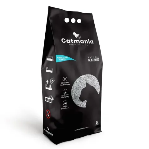 Кетманія Бентонітовий наповнювач CATMANIA Marseille soap марсельске мило + бірюзові гранули,  5л купити за ціною ₴210.40