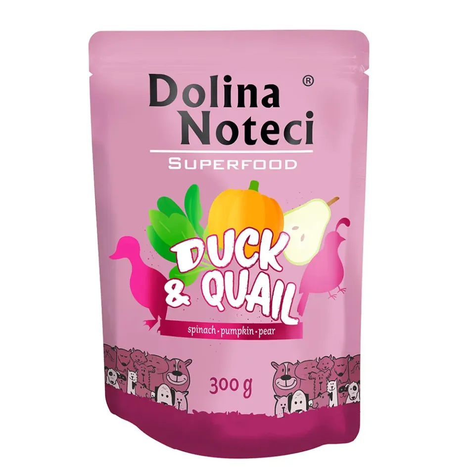 Фото Корм вологий для собак Пауч Dolina Noteci Superfood для cобак з качки та перепілки купити за ціною ₴118.00