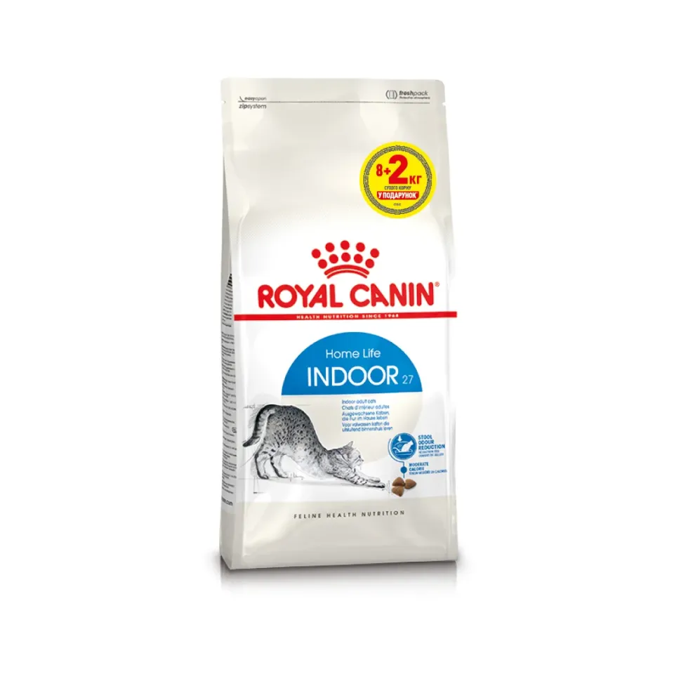 Фото Роял Канін Royal Canin Indoor для котів, що живуть у приміщенні 8+2 кг в подарунок купити за ціною ₴2730.60