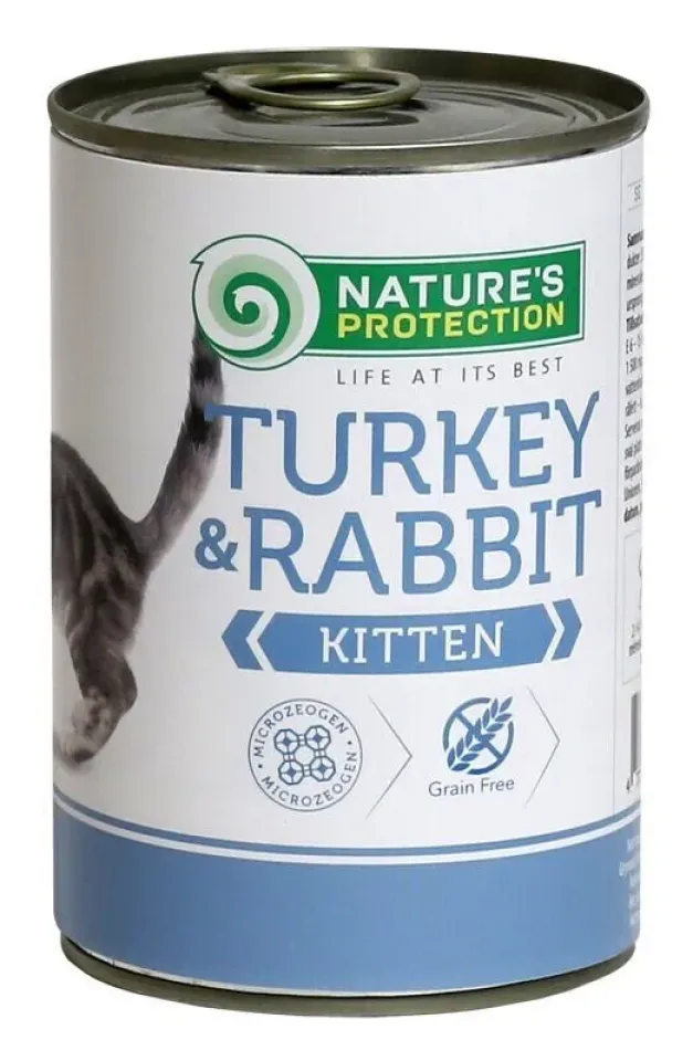 Фото Корм для котів консервований Natures Protectionac Kitten Turkey&Rabbit 400g купити за ціною ₴281.00