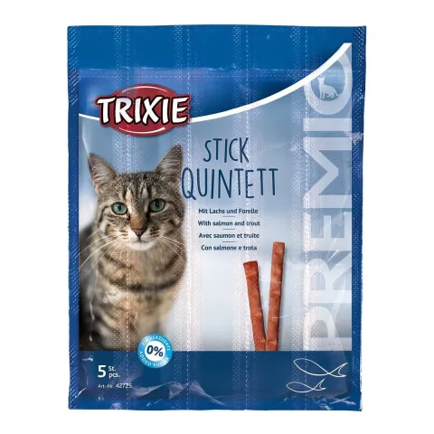 Ласощі Trixie для котів Тріксі Преміо "Quadro-Sticks" палички лосось/форель 5г * 5шт/упак купити за ціною ₴89.00