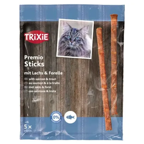 Ласощі Trixie для котів Тріксі Преміо "Quadro-Sticks" палички лосось/форель 5г * 5шт/упак купити за ціною ₴89.00