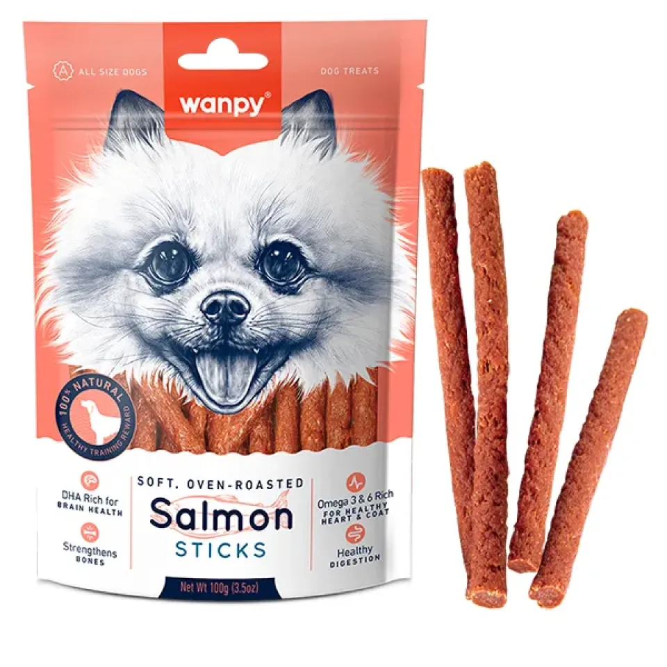 Фото Ванпі Wanpy Salmon Sticks ВАНПІ ПАЛИЧКИ З ЛОСОСЕМ ласощі для собак купити за ціною ₴154.00