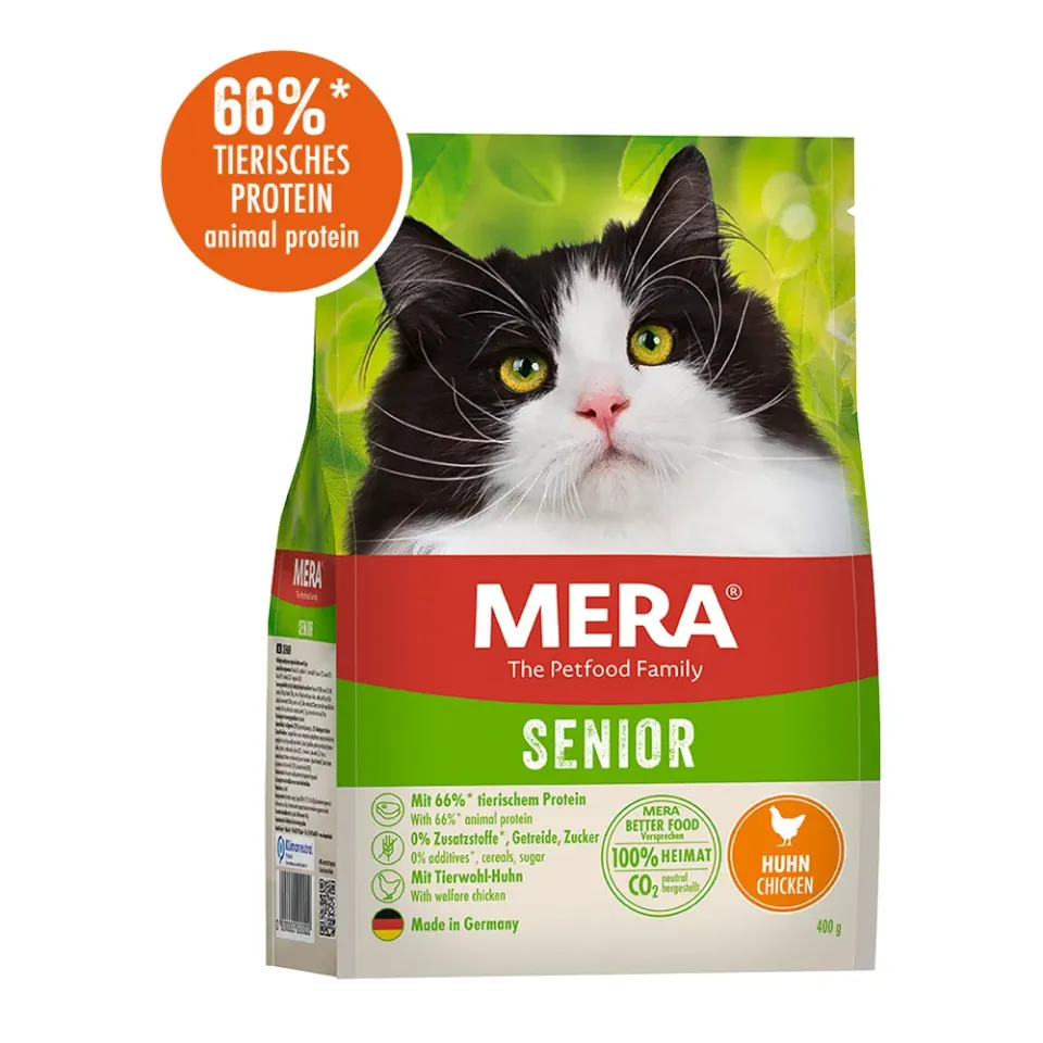 Фото MERA Cats Senior (Huhn) корм Мера для котів похилого віку з куркою, 400гр купити за ціною ₴365.70