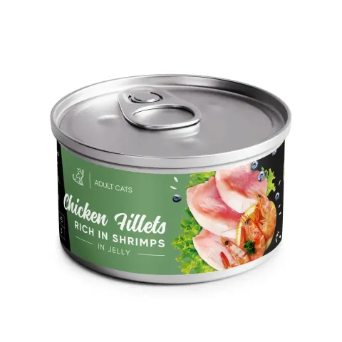 Вологий корм для котів Savory Chicken Fillets rich in Shrimp in Jelly for Adult Cats філе курки з креветками в желе 85 г купити за ціною ₴79.05