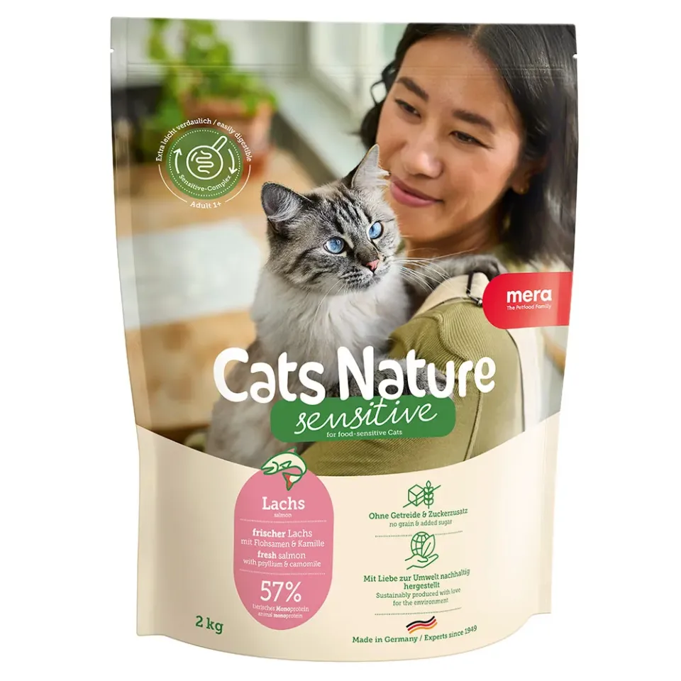 Фото MC Nature Sensitive Salmon (Lachs)  корм для  котів із чутливим травленням  з лососем,  2кг купити за ціною ₴1134.40
