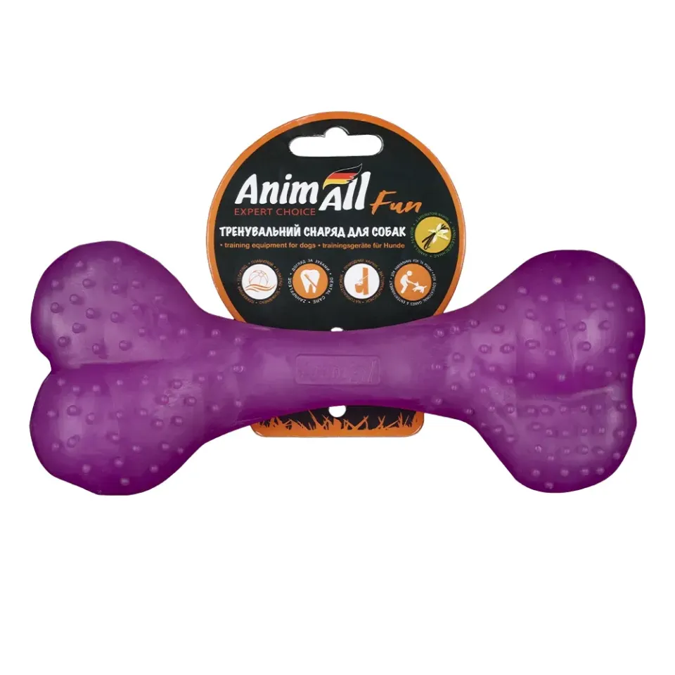Фото Іграшка для собак AnimAll Fun 88129 Кістка 25 см Фіолетова купити за ціною ₴288.00