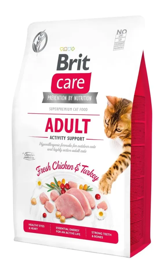 Фото Бріт Кеа Сухий корм для котів Brit Care Cat GF Adult Activity Support, 2кг (курка і індичка) купити за ціною ₴1099.00