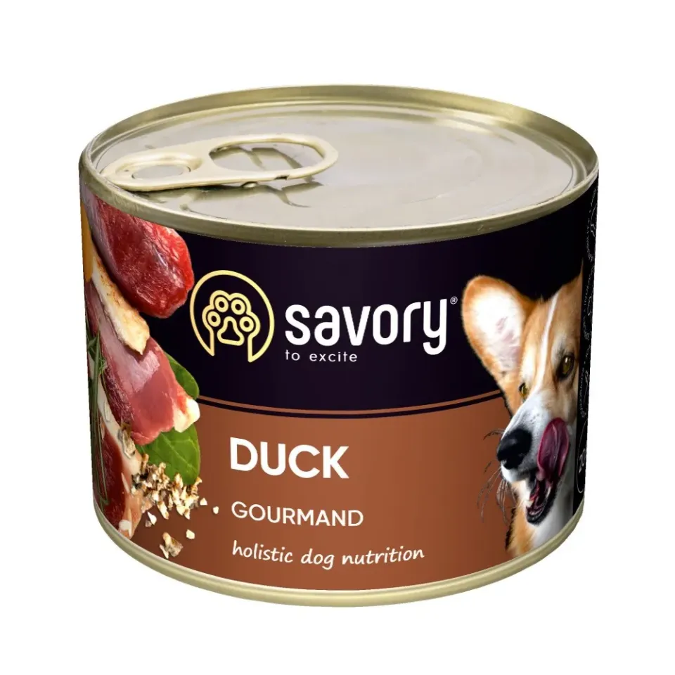Фото Вологий корм Savory Dog Gourmand з качкою 200 г купити за ціною ₴121.00
